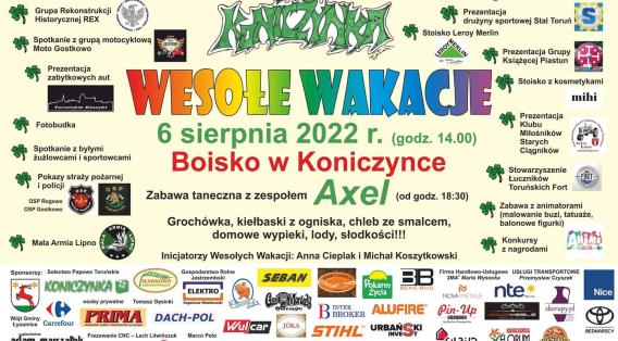 Program festynu Wesołe Wakacje w Koniczynce