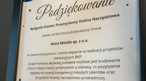 Podziękowanie od BKP za wspólną realizację projektów edukacyjnych