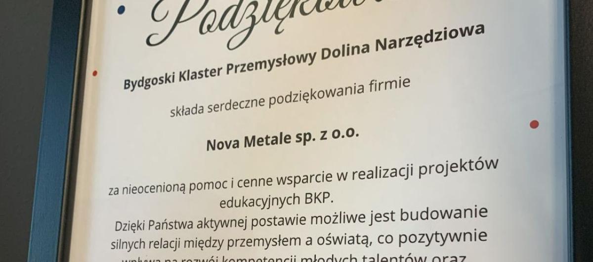Podziękowanie od BKP za wspólną realizację projektów edukacyjnych